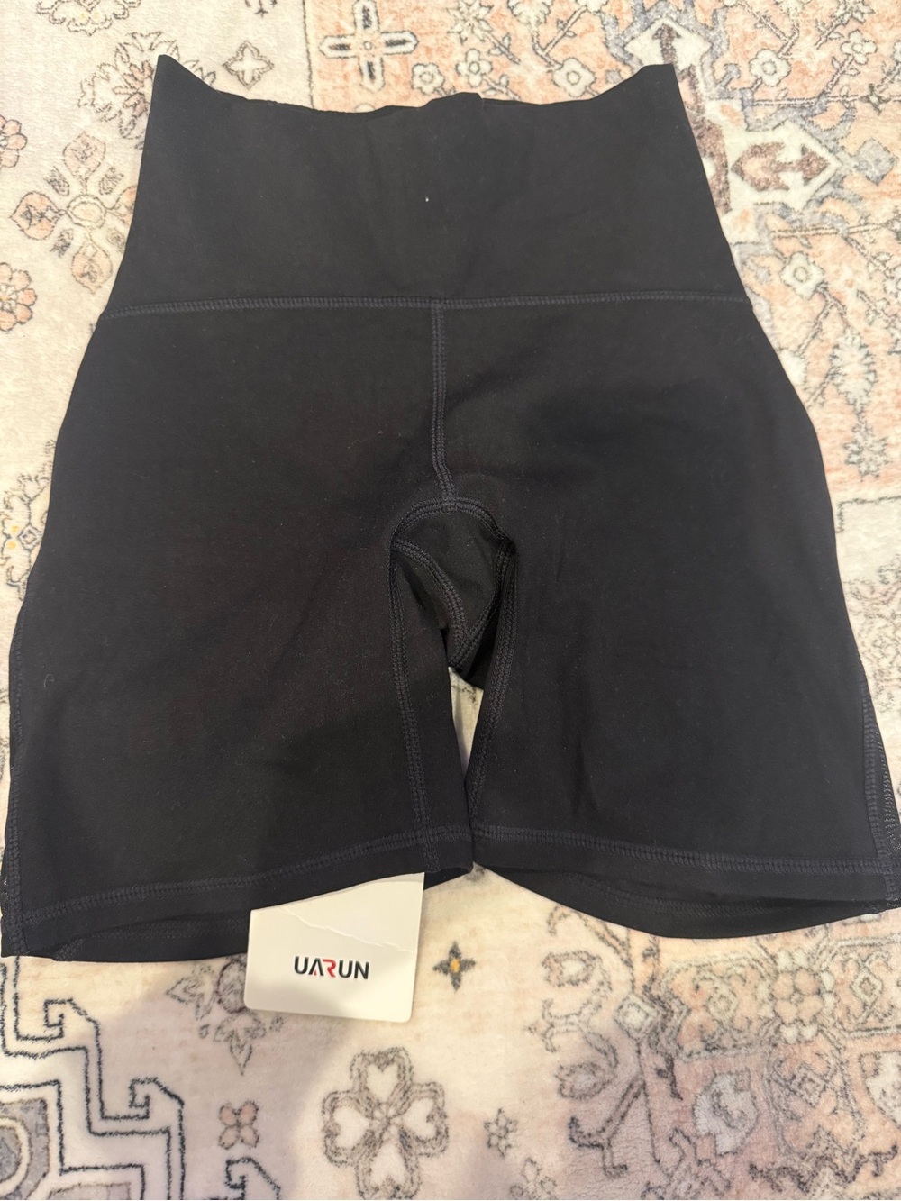 UARUN Black High-Rise Bike Shorts for Women